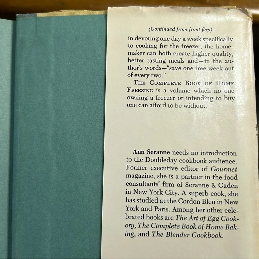 The Complete Book of Home Freezing By Ann Seranne 1966 Hardback Cookbook